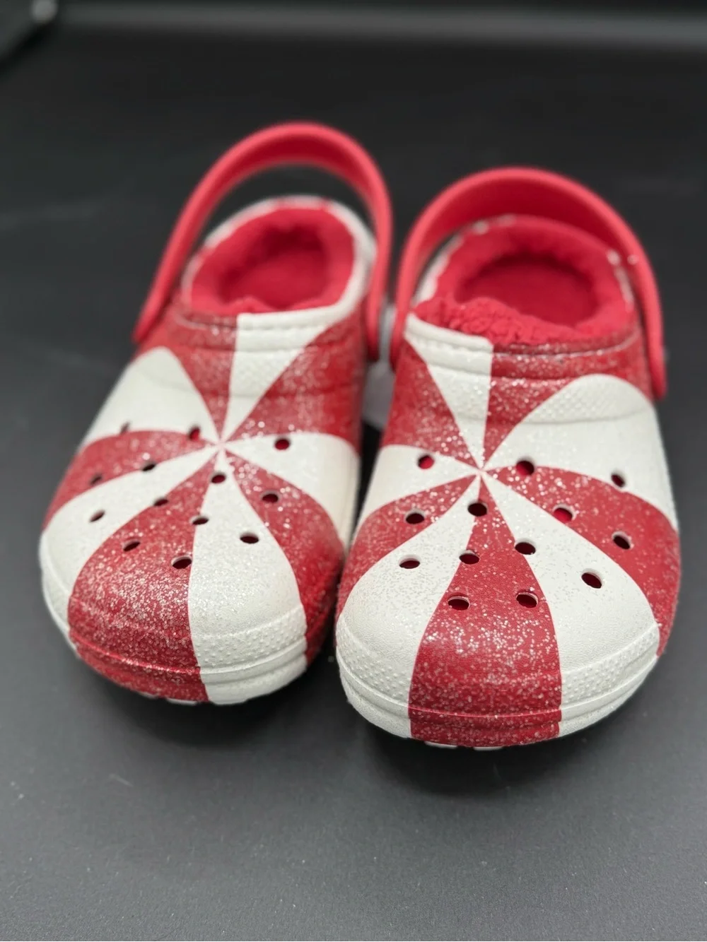 CROCS Kids Red & White Swirl Clog Sandals
